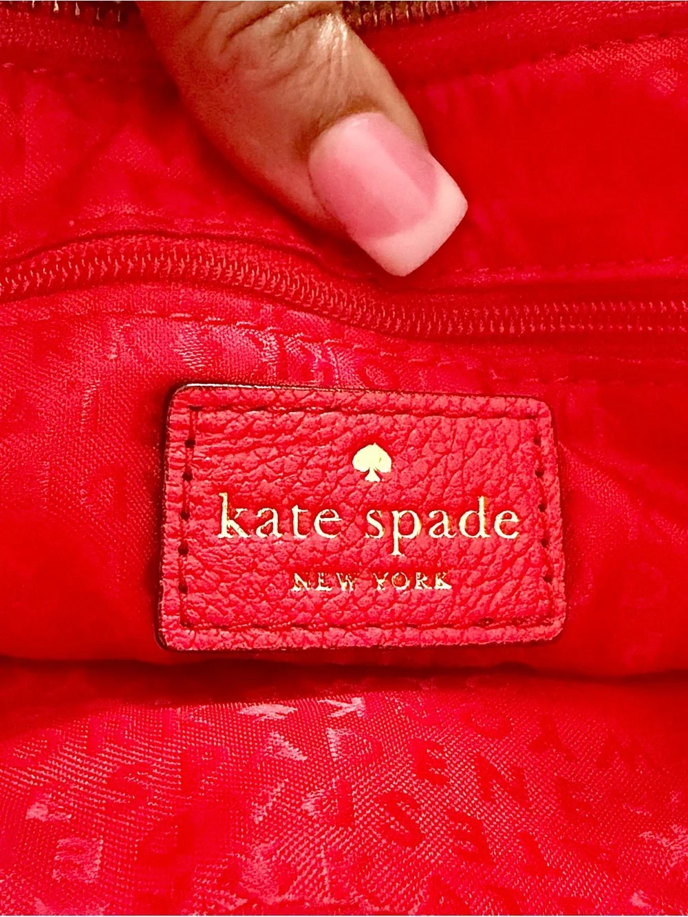 Kate Spade Poppy Red Leather Shoulder Messenger Crossbody Bag Bow Gold Chain